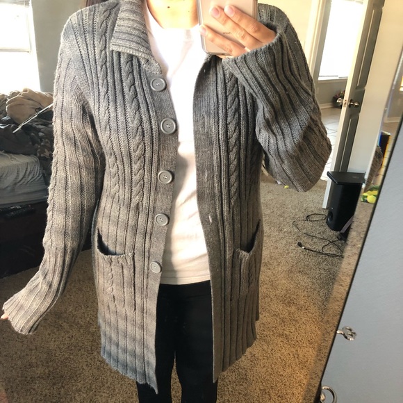 Kim Rogers Sweaters - Comfy Gray Cardigan
